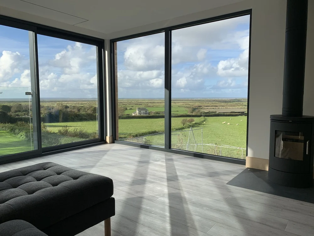Living room with a countryside view