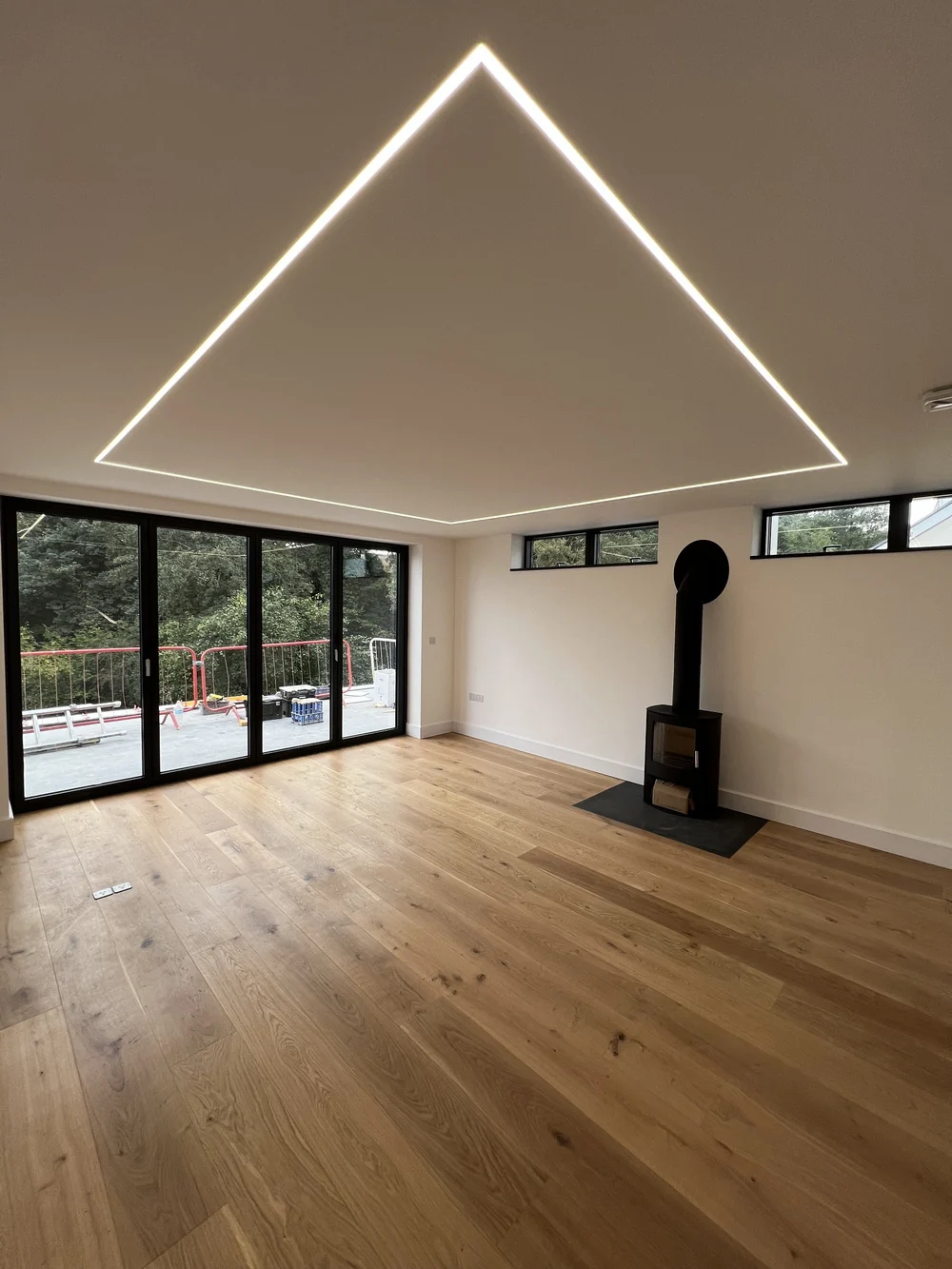 Engineered oak flooring and LED lighting