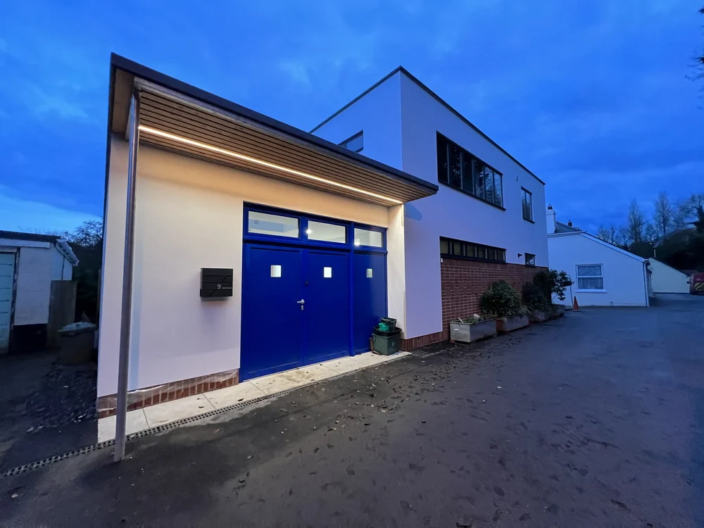 Modern new build with bespoke canopy porch