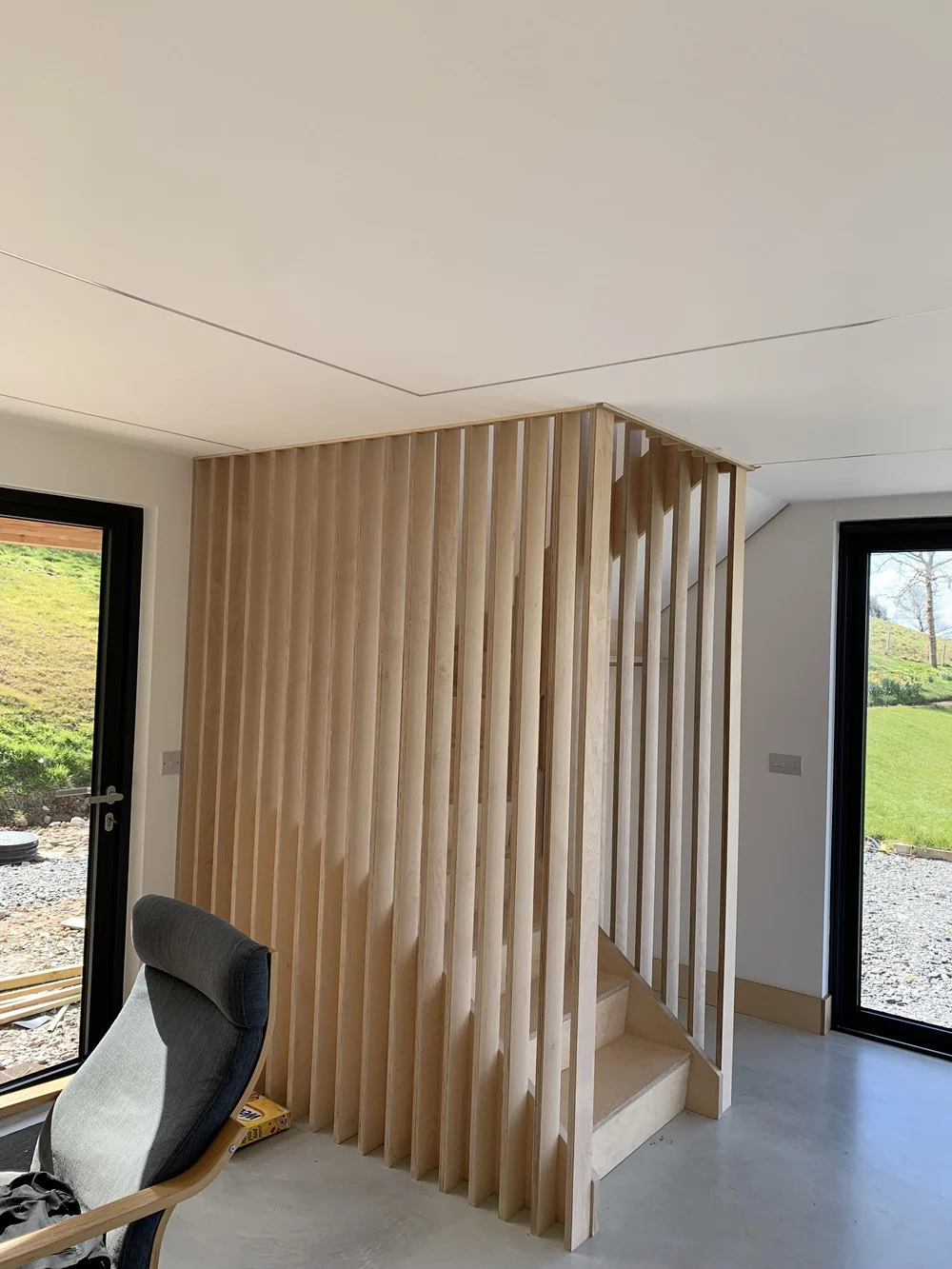 Plywood staircase detailing